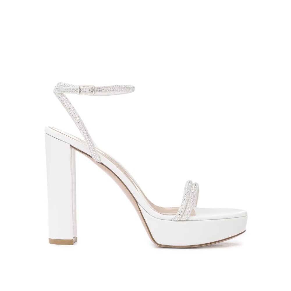 Gianvito Rossi Leather Sandals with Rhinestones